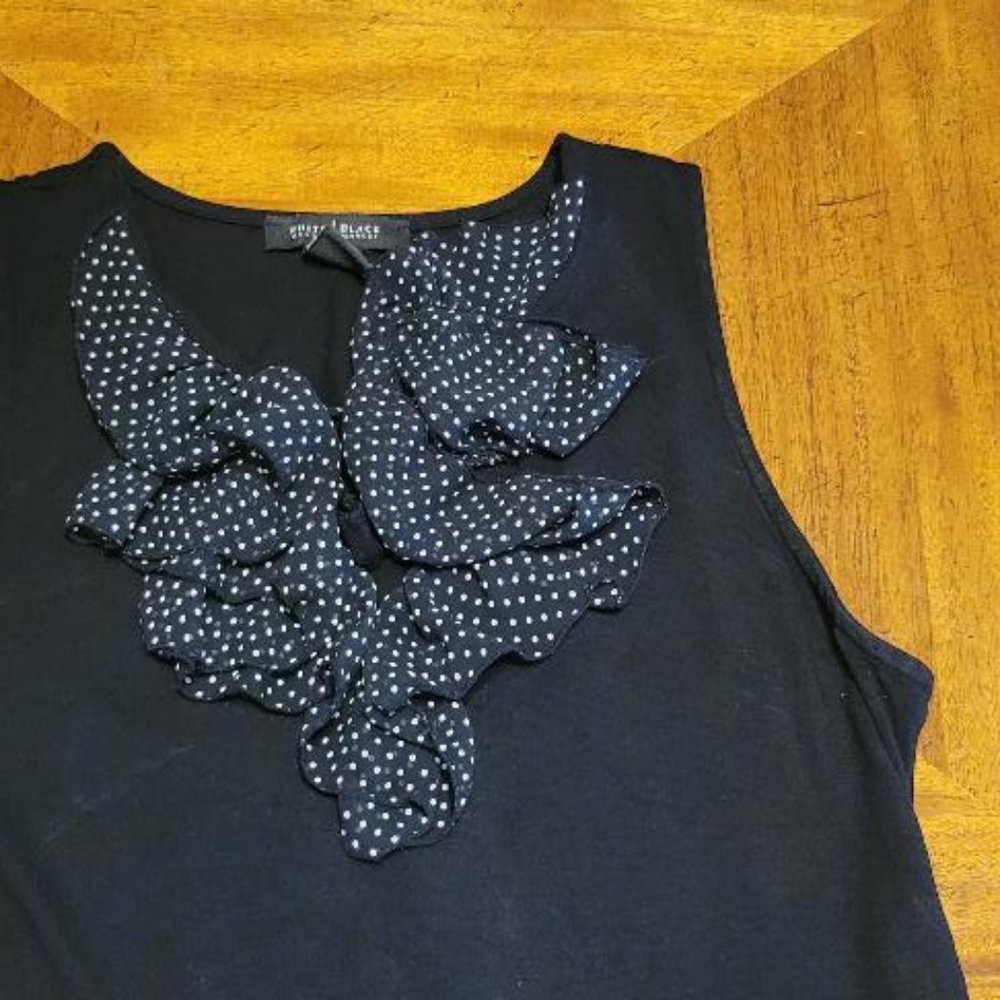 WHBM Dressy Black Tank with Ruffle Front - Picture 4 of 10